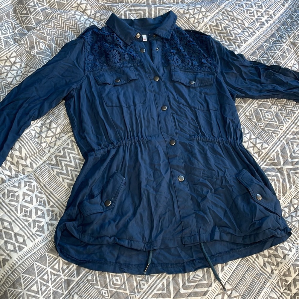 Blue Fitted Button Up